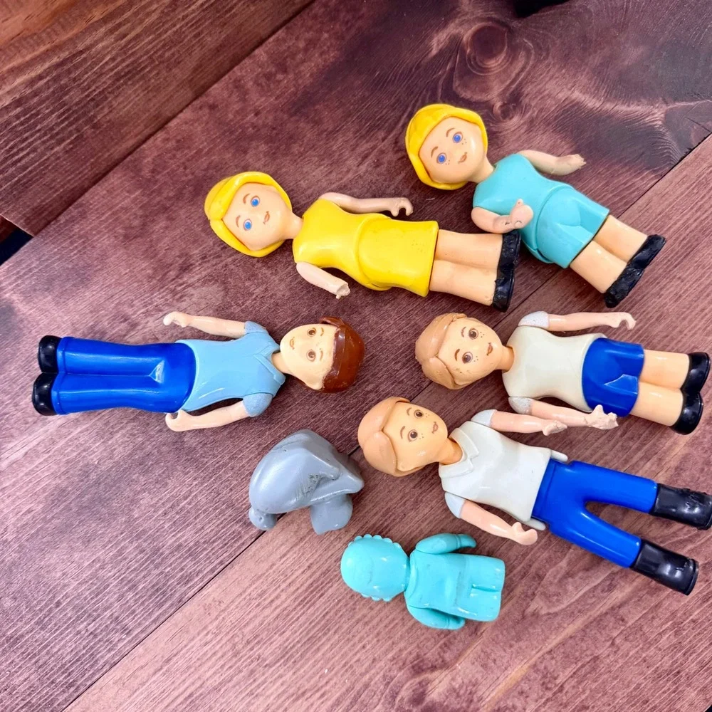 Fisher Price Little People Dollhouse Figures Lot Horse Cat Babies 11pc Vintage